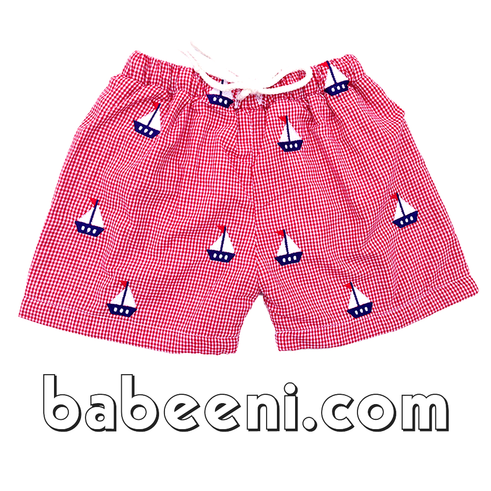 Boat applique boy swimwear - SW 242